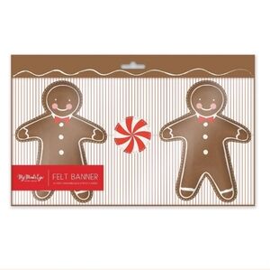 Felt‎ Gingerbread Garland Banner Boy Girl Peppermint Candy Canes Christmas Decor